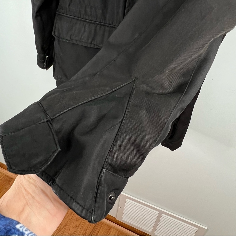 Tumi Men’s Black Insulated Tech Jacket Hidden Hood - Zip & Snap - Size Small - Picture 3 of 17
